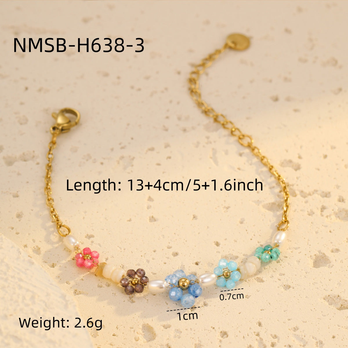 Wholesale Colorful Flower Beaded Bracelet